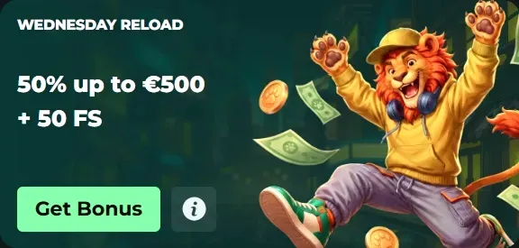 MySpinGo Casino Wednesday Reload bonus: 50% up to €500 + 50 FS